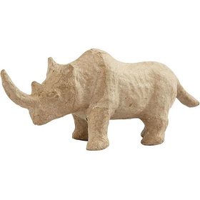 Rhinozeros aus Pappmaschee 18 x 7,5 cm