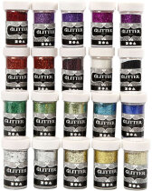 Deko-Glitter Set, Sortierte Farben, 20x20g