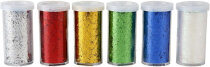 Glitterfasern Set, Metallic-Farben, 6x20g