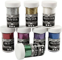 Deko-Glitter Set, sortierte Farben, 8x20g