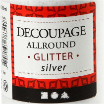 Découpage-Lack, Silber, Glitter