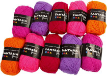 Fantasia Acrylgarn, Neonfarben, 10x50g