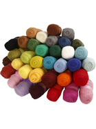 Kardierte Wolle, Sortierte Farben, 35x100g