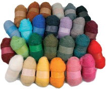 Kardierte Wolle, Sortierte Farben, 26x25g