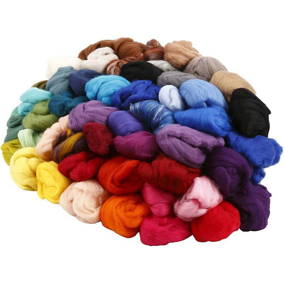 Wolle vom Merino-Schaf - Sortiment, Sortierte Farben, 20x25g zum Filzen und Spinnen