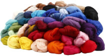 Wolle vom Merino-Schaf - Sortiment, Sortierte Farben,...