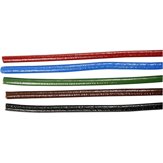 Lederband, 4 mm, Sortierte Farben, 5x2m