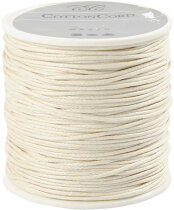 Baumwollband, 1 mm, Creme, 40m