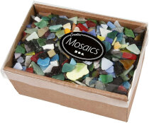 Mosaiksteine aus Glas, 8-20 mm, Stärke: 2-3 mm, sortierte Farben, 2kg