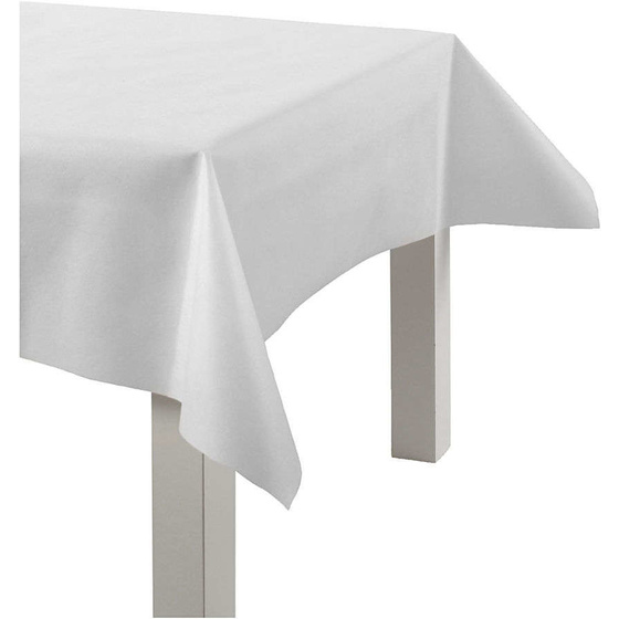 Tischdecke aus Stoff-Imitat, Weiß, B 125 cm,  70 g/qm, 10m