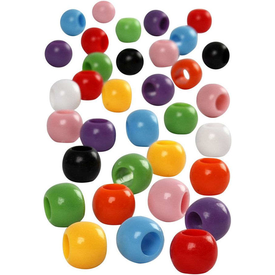 Pony-Perlen, 10 mm, LochGröße 4,5 mm, Sortierte Farben