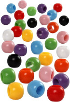 Pony-Perlen, 10 mm, LochGröße 4,5 mm, Sortierte Farben
