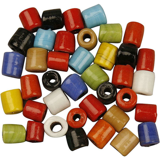 Glasperlen, 12 mm, Lochgröße 4-5 mm, Sortierte Farben, 500g