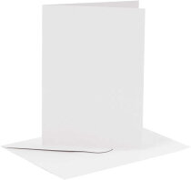 Karten und Kuverts, Weiß, 6 Sets