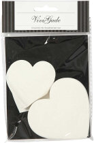 Herzen, Weiß, aus Karton, Größe 6cm-25...