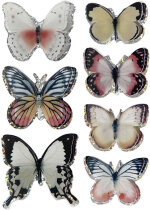 3D-Sticker, Sortierte Farben, Schmetterling, 7 Stück