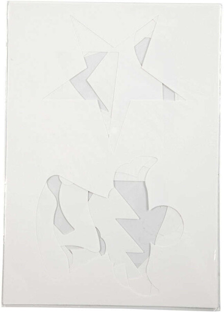 Schablonen mit Weihnachtsmotiven, A4 21x30 cm, Wei, 5Bl. sort.