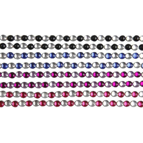 Strassstein- Ketten, selbstklebend, 4 Farben, 8 Bögen