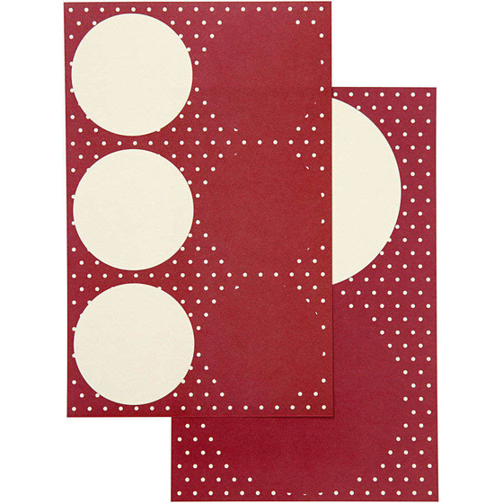 Sticker, D: 4+6,5 cm, Blatt 9x14 cm, 4Bl. sort.