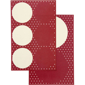 Sticker, D: 4+6,5 cm, Blatt 9x14 cm, 4Bl. sort.