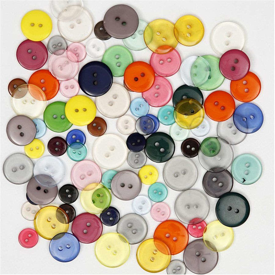 Knopf-Mix - Sortiment, 12+18+20 mm, Sortierte Farben, 800 Stück
