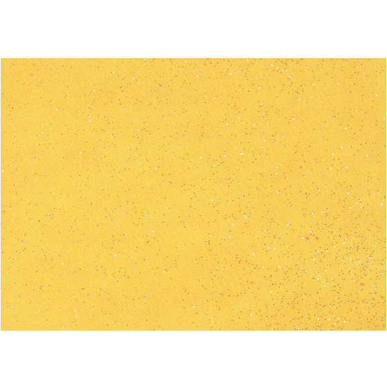 Bastelfilz, A4 21x30 cm,  1 mm, Gelb, Silberglitter-Sprenkel, 10Bl.