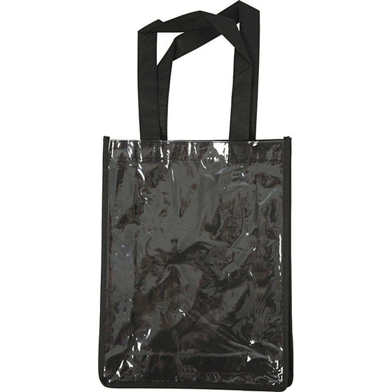 Tasche mit Front aus Kunststoff, 30x23x7 cm, Schwarz