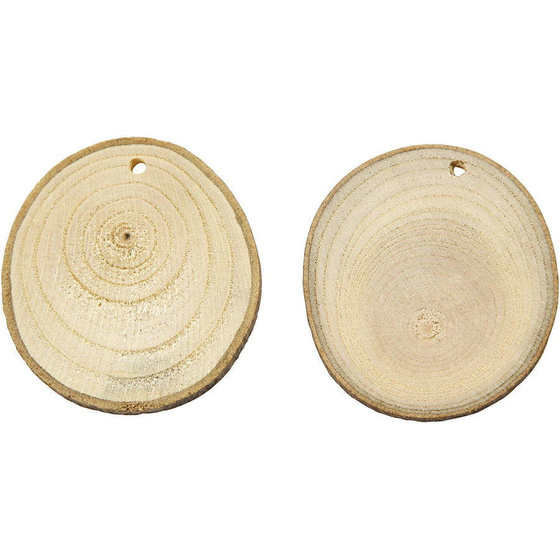 Holzscheiben, 4-7 cm, Strke: 5 mm, 25 Stck