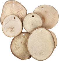 Holzscheiben, 4-7 cm, Stärke: 5 mm, 25 Stück