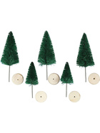 Weihnachtsbäume, H 40+60 mm, Grün, 5 Stück