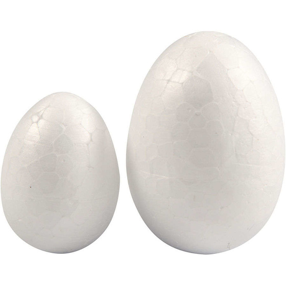 Styropor-Eier, 35+48 mm, Weiß, 10 Stück