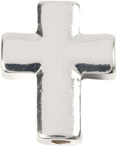 Kreuz, Größe 13x17 mm, Lochgr.  2 mm, Versilbert