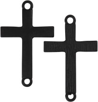 Kreuz, 20 x 30 mm, LochGröße 2 mm, Schwarz, 4...