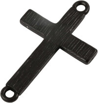 Kreuz, 20 x 30 mm, LochGröße 2 mm, Schwarz, 4 Stück