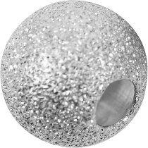 Glitterperle,  10 mm, Lochgr.  3 mm, Sterlingsilber