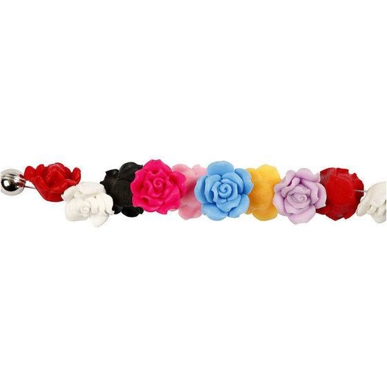 Rosen aus Ton, 16x10 mm, Lochgröße 0,5 mm, Sortierte Farben