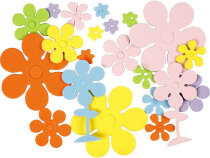 Moosgummi-Blumen, 10-60 mm x 2 mm, Sortierte Farben,...