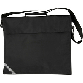 Hochwertige Schultasche, 36x31 cm, Tiefe 6 cm, Schwarz