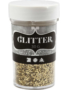 Glitter, Gre 1-3 mm, Gold, 30g