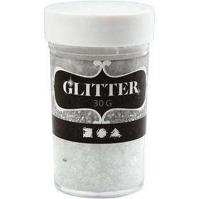 Glitter, Größe 1-3 mm, Transparent, 30g