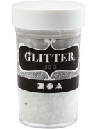 Glitter, Größe 1-3 mm, Transparent, 30g