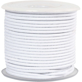 Elastikband, 2 mm, Weiß, 25m