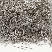 Stecknadeln, L 18 mm, 0,6 mm, Silber, 500g