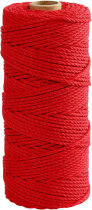 Baumwollkordel, Stärke: 2 mm, Rot, 225g