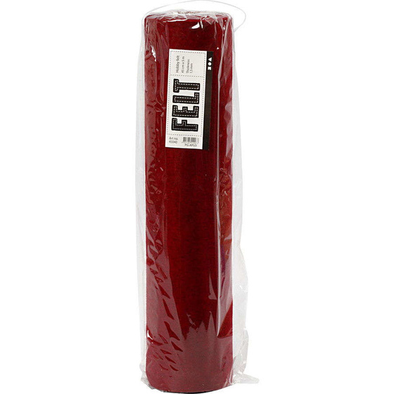 Bastelfilz, B 45 cm,  1,5 mm, Rot, Meliert, 5m, 180-200 g/qm