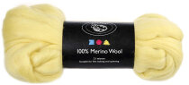 Wolle vom Merino-Schaf, Limone, 100g zum Filzen und Spinnen