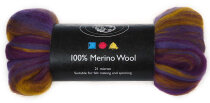 Multicolor-Wolle vom Merino-Schaf, Lila/violett, 50g