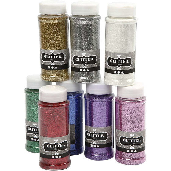 Glitter Set, sortierte Farben, 8x110g