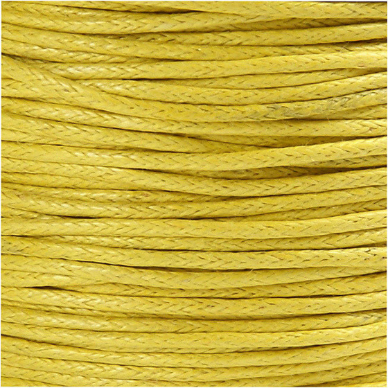 Baumwollband, 1 mm, Gelb, 40m