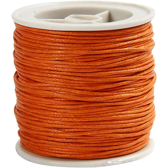 Baumwollband, 1 mm, Orange, 40m